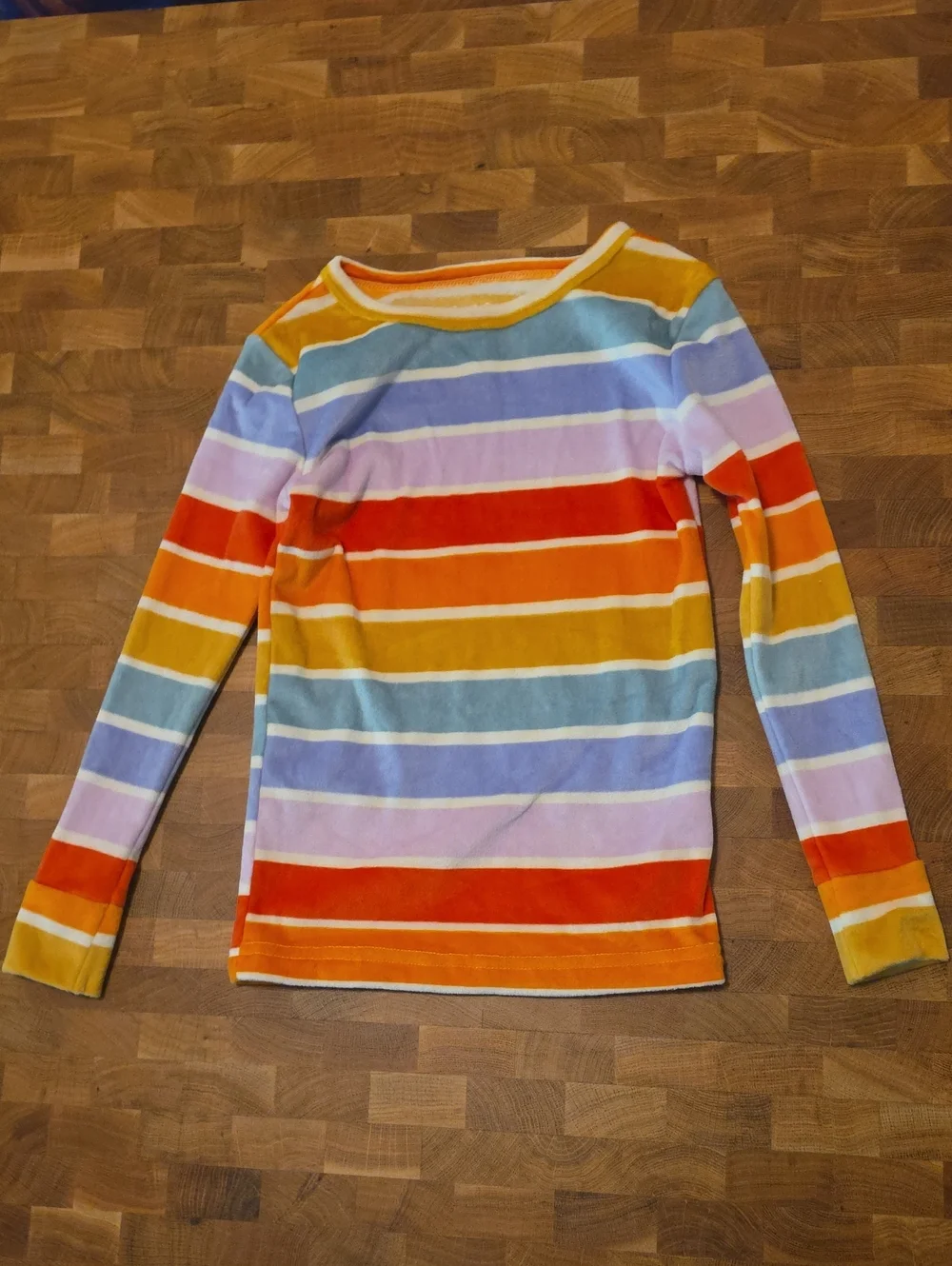 Kids Long Sleeve Rainbow Stripe Top - Multicolor